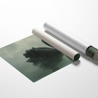 Elegant Glide Through Misty Waters