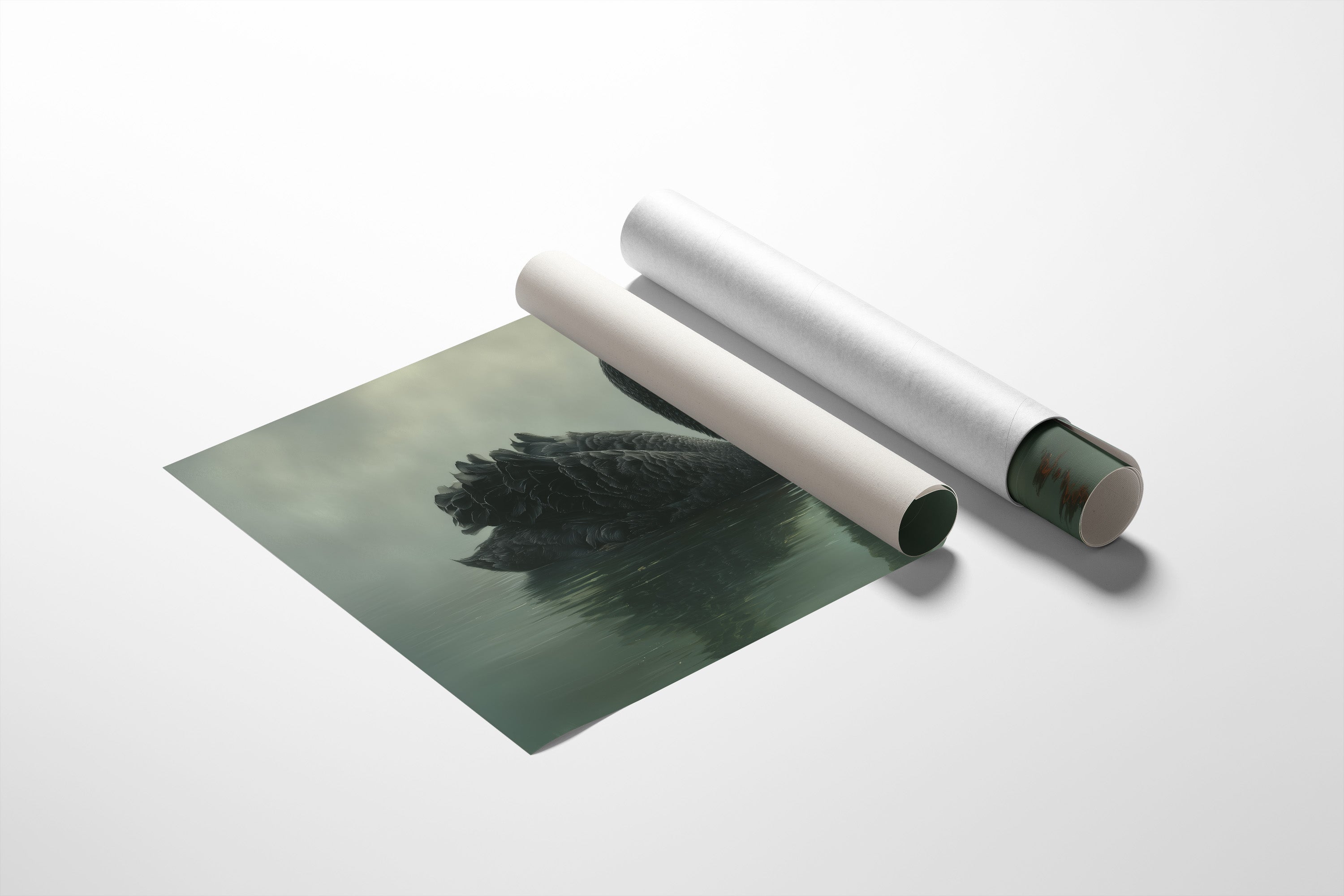 Elegant Glide Through Misty Waters