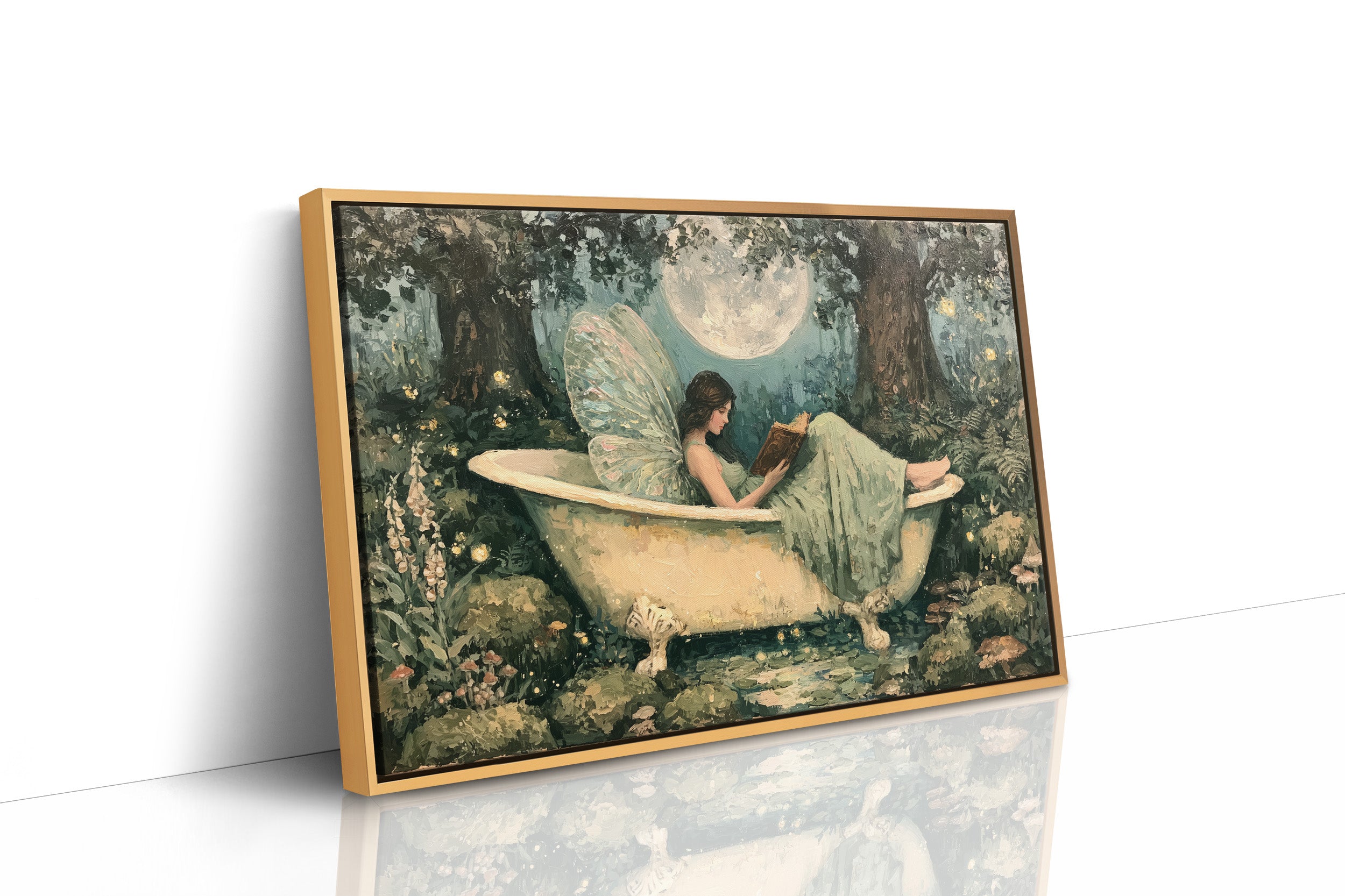 Clawfoot Tub Under a Forest Moon