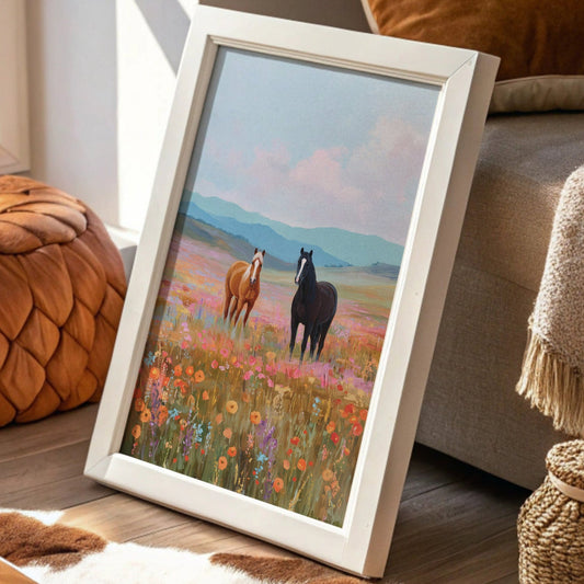 Wild Horses Dance Through Wildflowers