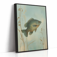 Sunlit Bass Among Pond Reeds