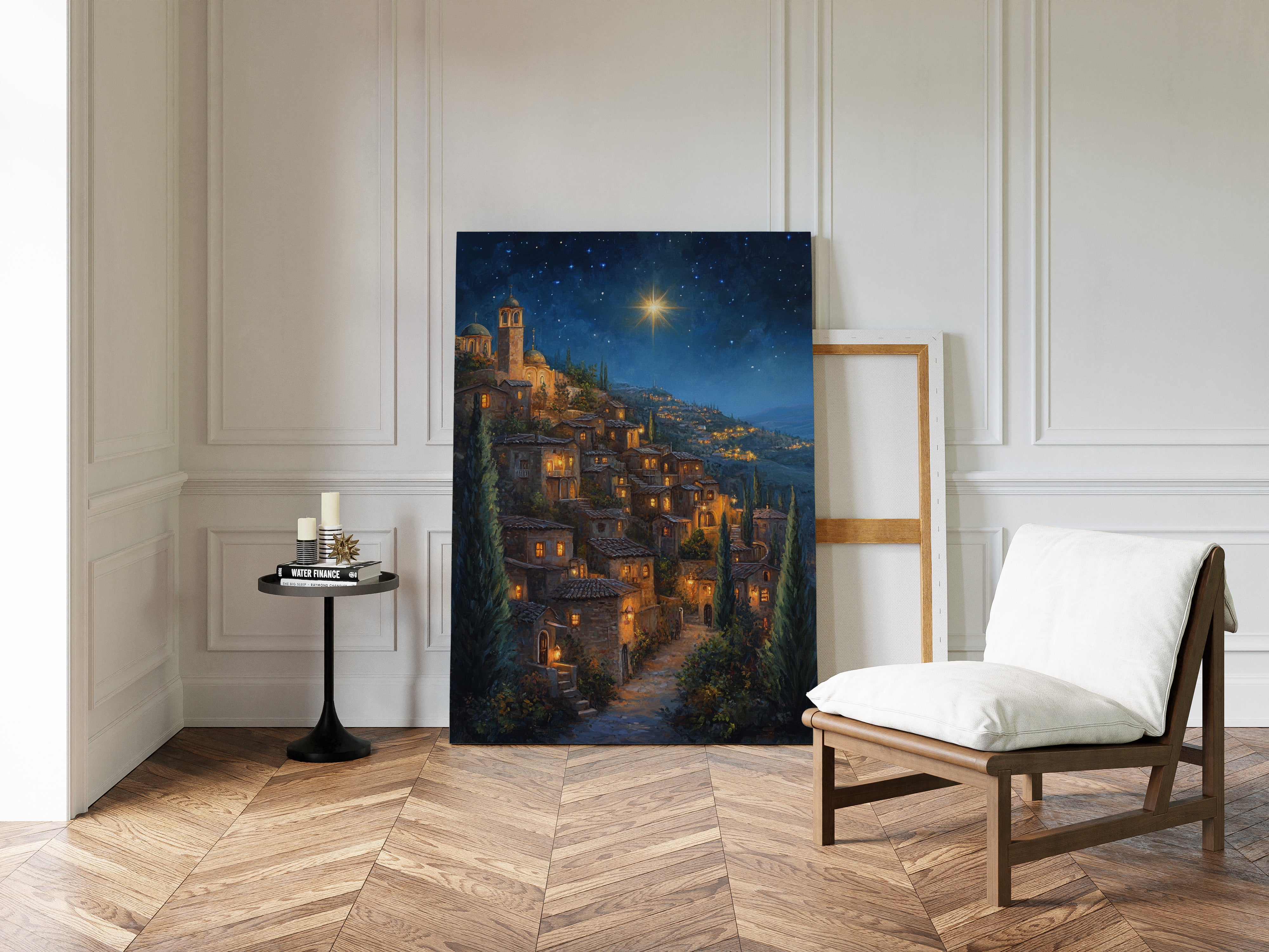 Starry Night Village Canvas Print - Enchanting Landscape Art - Gallery Canvas image 15