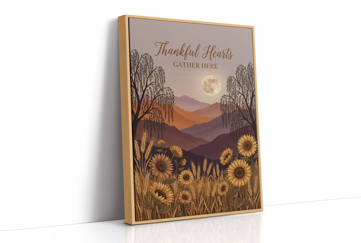 Thankful Hearts Gather Here: Moon Included