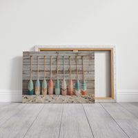 Painted Oars Await Summer Tides