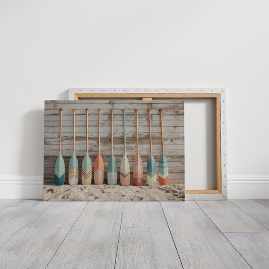 Painted Oars Await Summer Tides