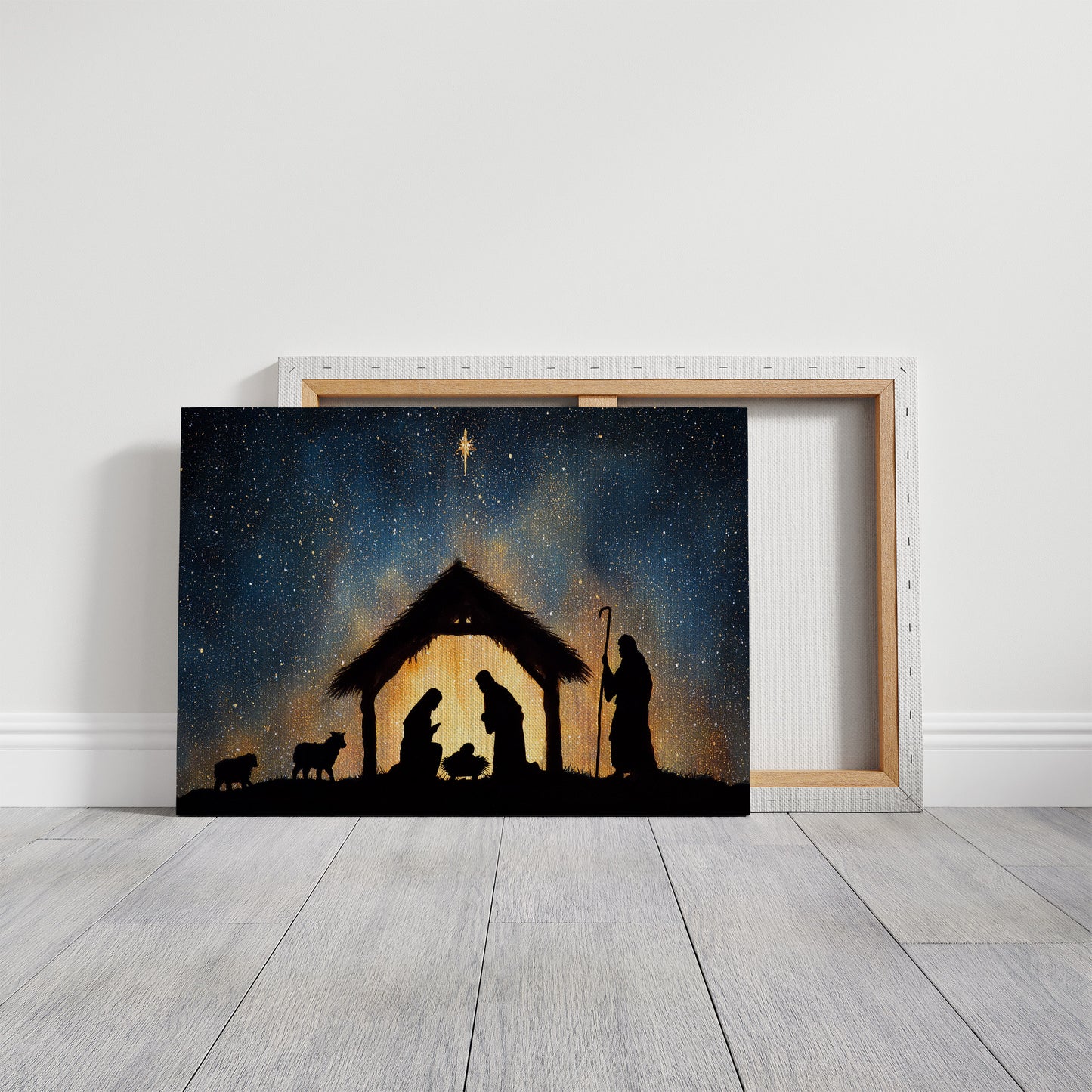 Starlit Manger Under Bethlehem Sky