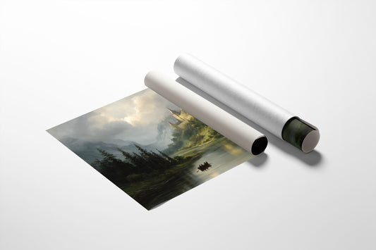 Castle Waters Under Stormy Skies