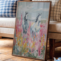 Wild Horses Dance Through Wildflowers