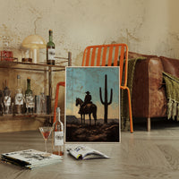 Rider and Saguaro at Dusk