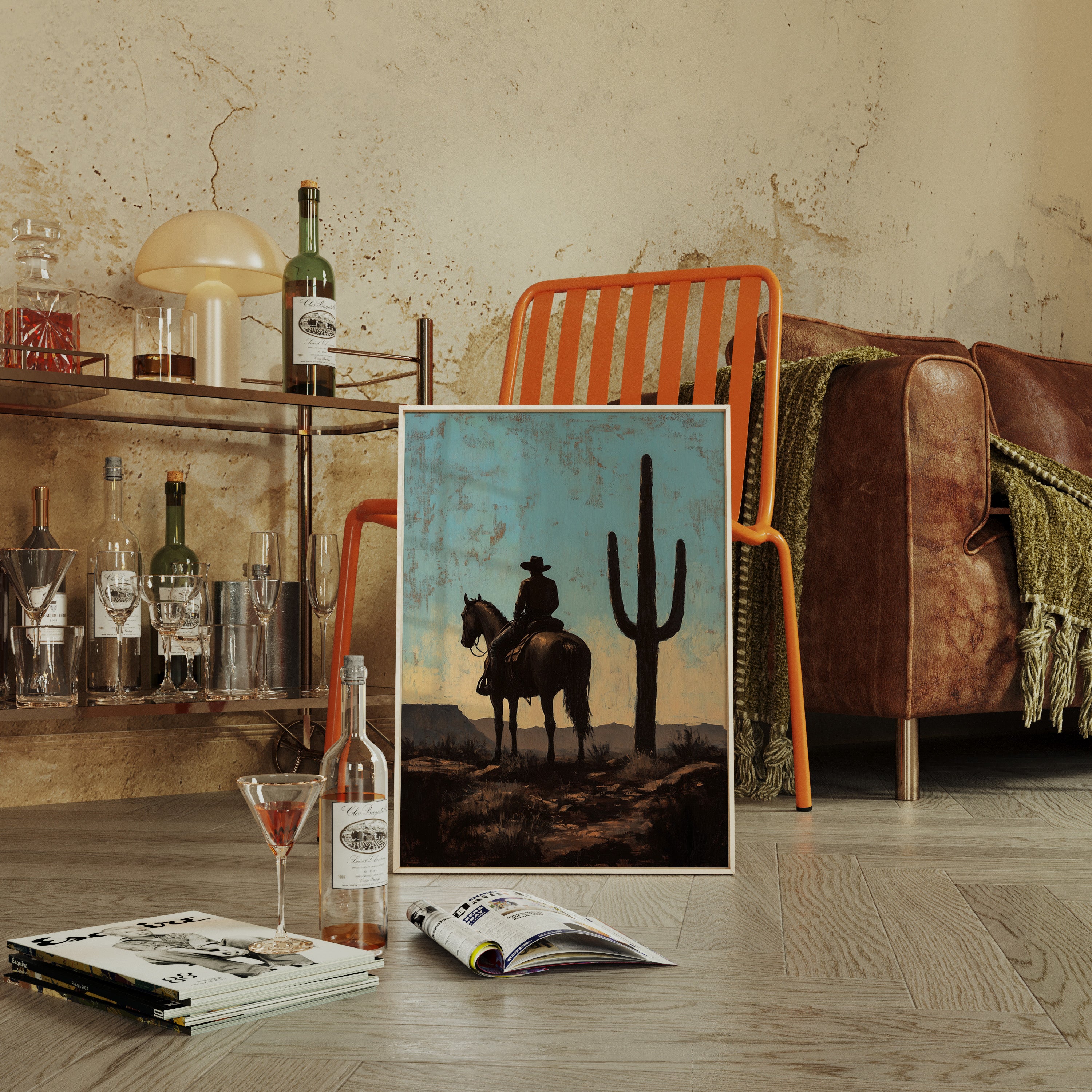 Rider and Saguaro at Dusk