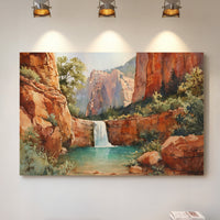 Sacred Waters Between Red Cliffs