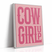 Cowgirl Up Pink Western Poster