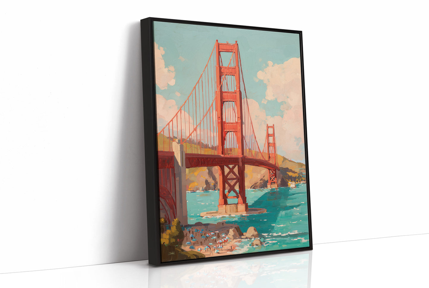 Vermillion Spans Between Coastal Skies