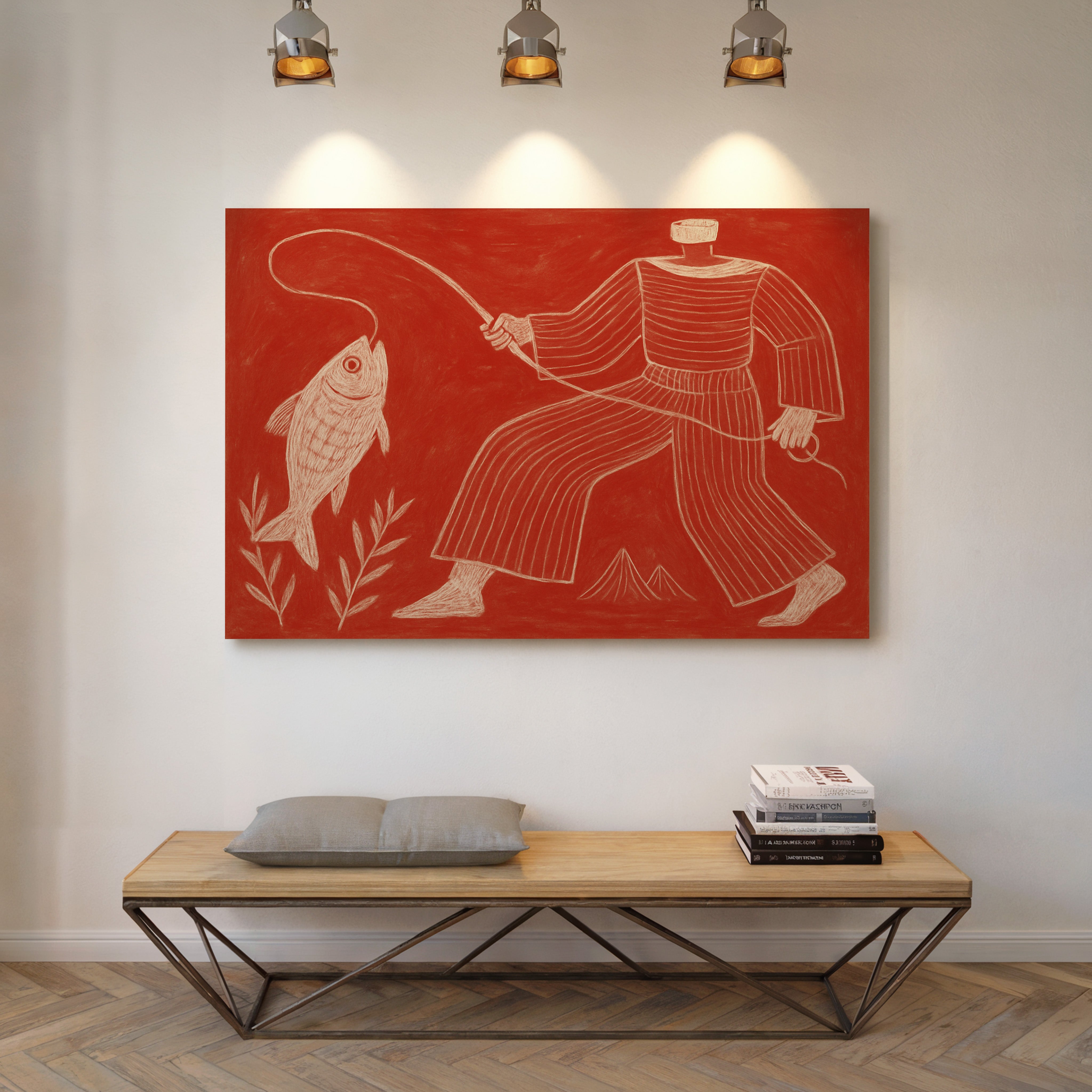 Catch of the Day in Red Chalk