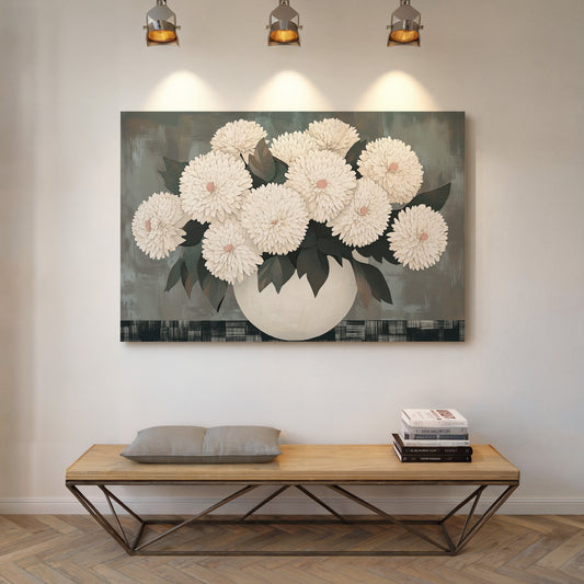 White Chrysanthemums Find Quiet Grace