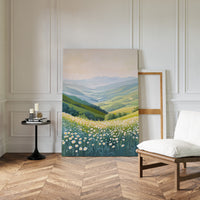 Tranquil Meadow Landscape Art Print - Pastel Scenic Decor - Gallery Canvas image 5