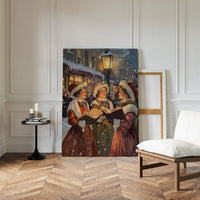 Vintage Carolers Christmas Print - Festive Holiday Art - Gallery Canvas image 2