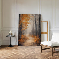 Golden Autumn Pathway Canvas Print - Tranquil Nature Art - Gallery Canvas image 6