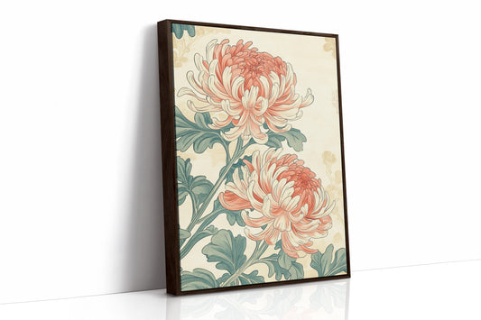Japanese Chrysanthemum Art Print – Vintage Botanical Floral Wall Decor