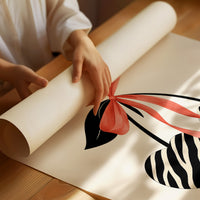 Zebra Cherries Tied With Coral Silk