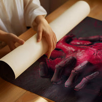 Crimson Pulse Beneath Stone Fingers