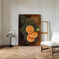 Orange Slice Pine Branch Print - Rustic Nature Art - Gallery Canvas image 2