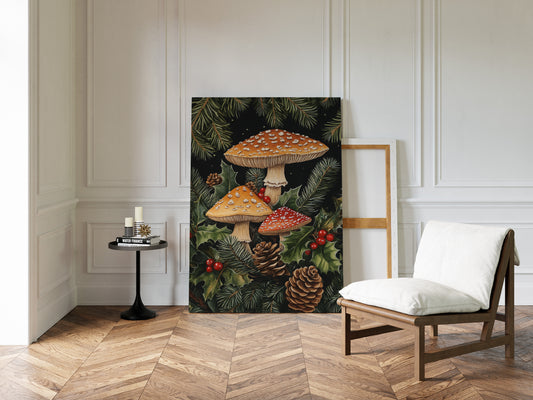 Enchanted Mushroom Forest Print - Woodland Holiday Decor - Gallery Canvas image 14