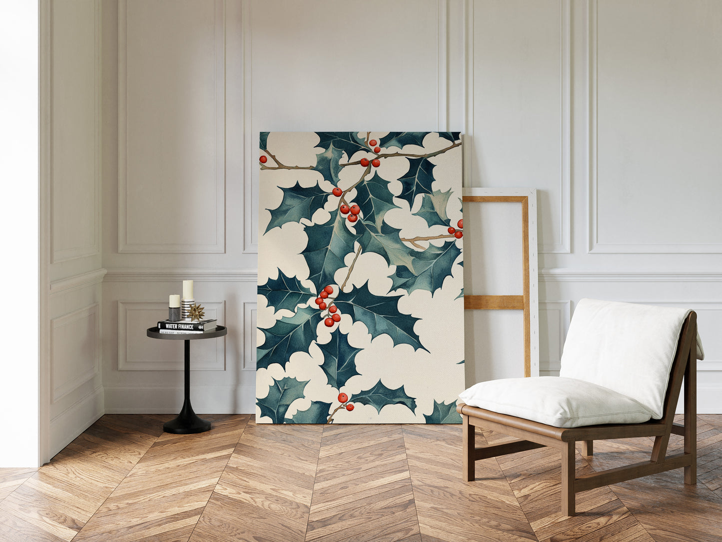 Festive Holly Berry Print - Botanical Holiday Decor - Gallery Canvas image 6