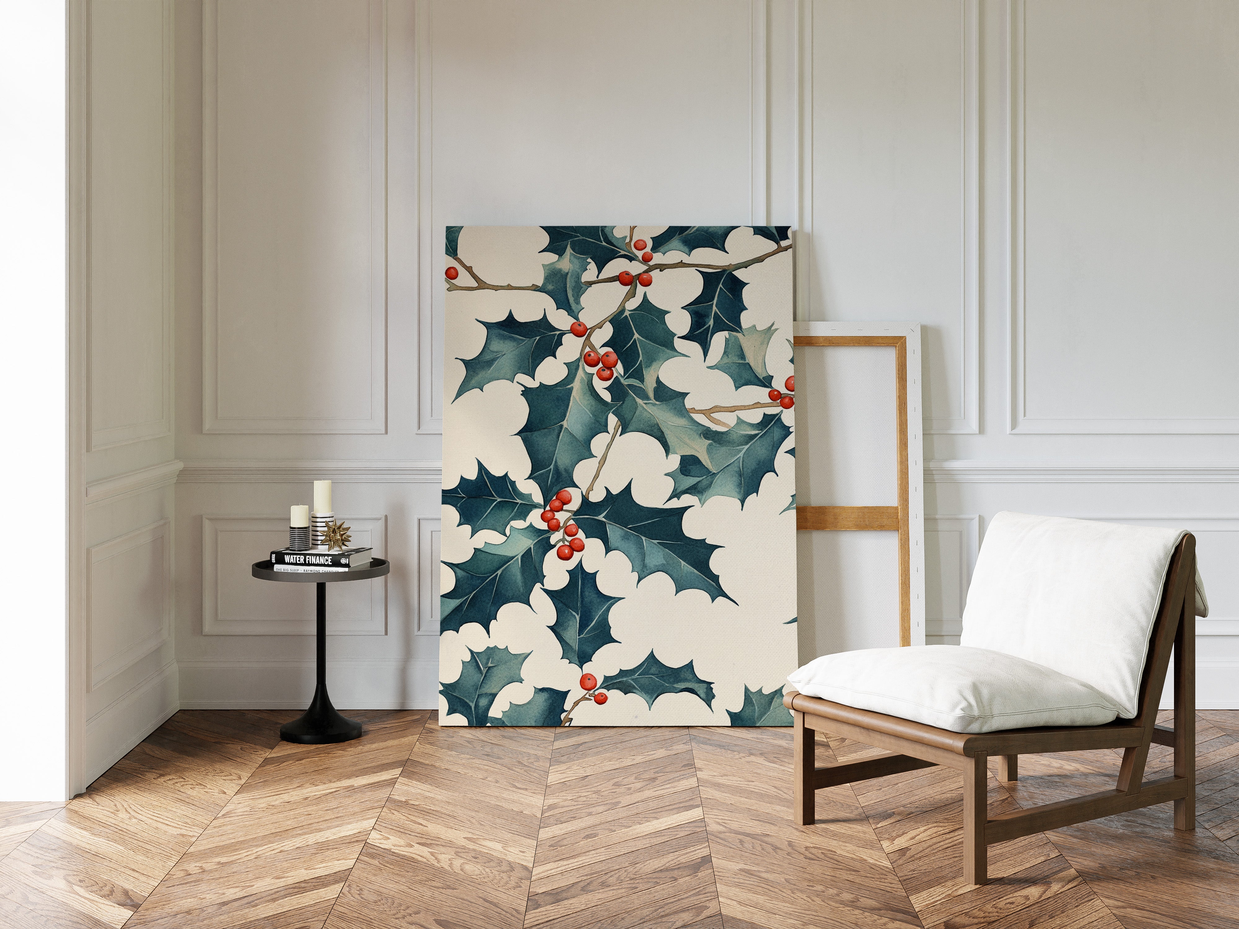 Festive Holly Berry Print - Botanical Holiday Decor - Gallery Canvas image 6
