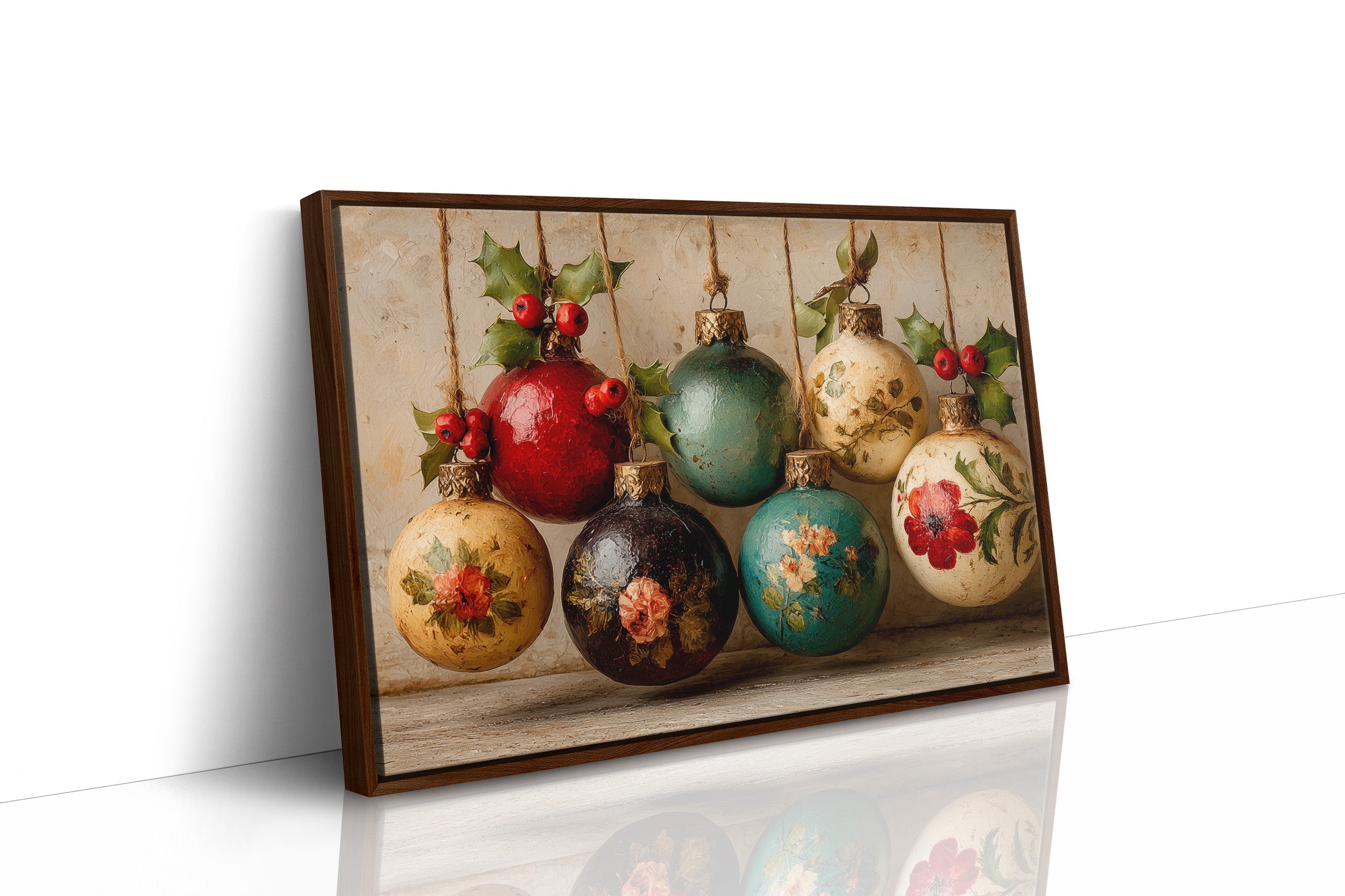 Holly Berries and Painted Baubles