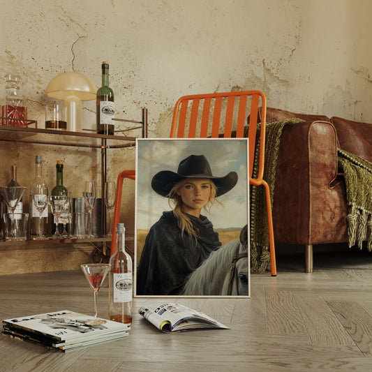 Cowgirl and Her White Horse