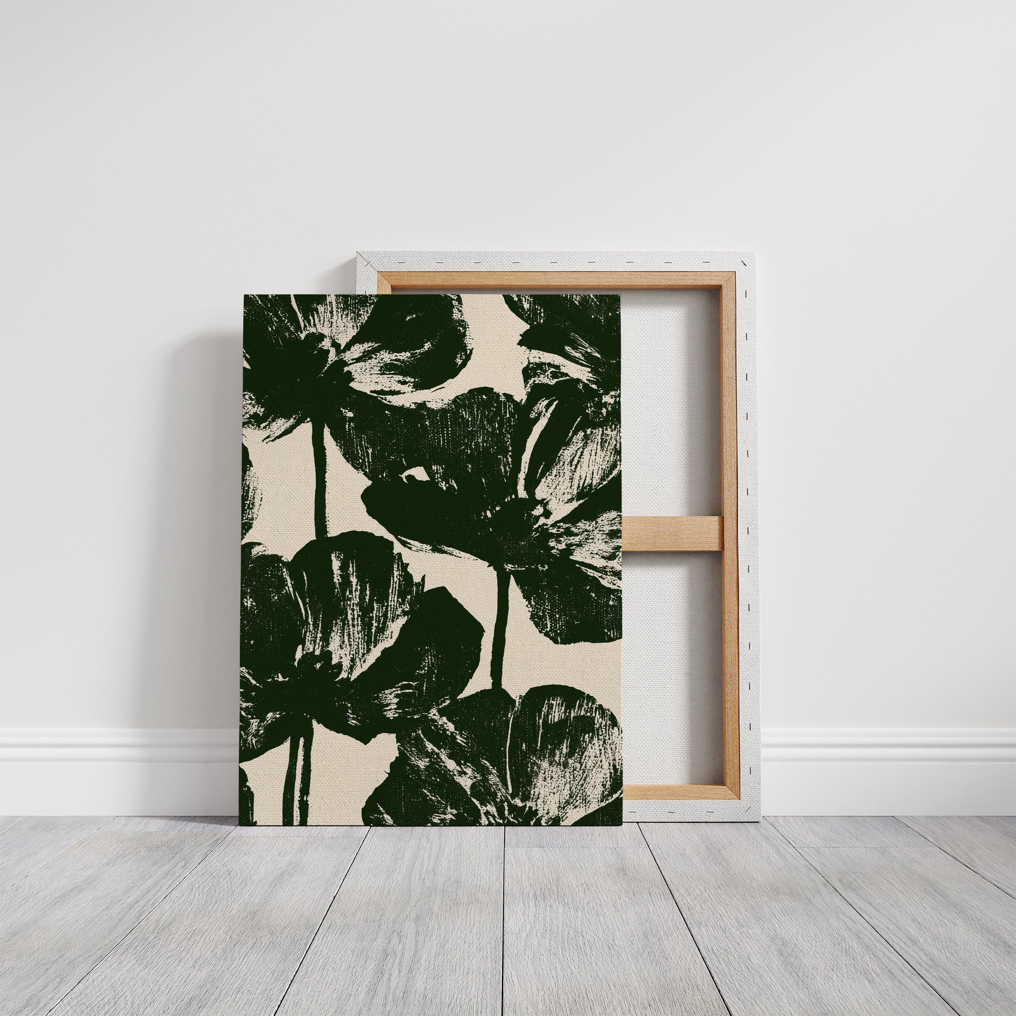 Forest Green Silhouette Blooms