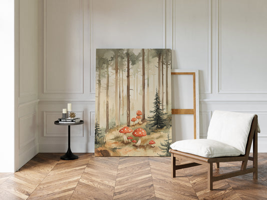 Enchanted Forest Mushroom Print - Whimsical Nature Art - Gallery Canvas image 13