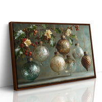 Etched Glass Ornaments and Pinecone