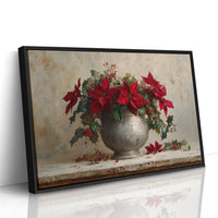 Poinsettias Paint December's Silver Story