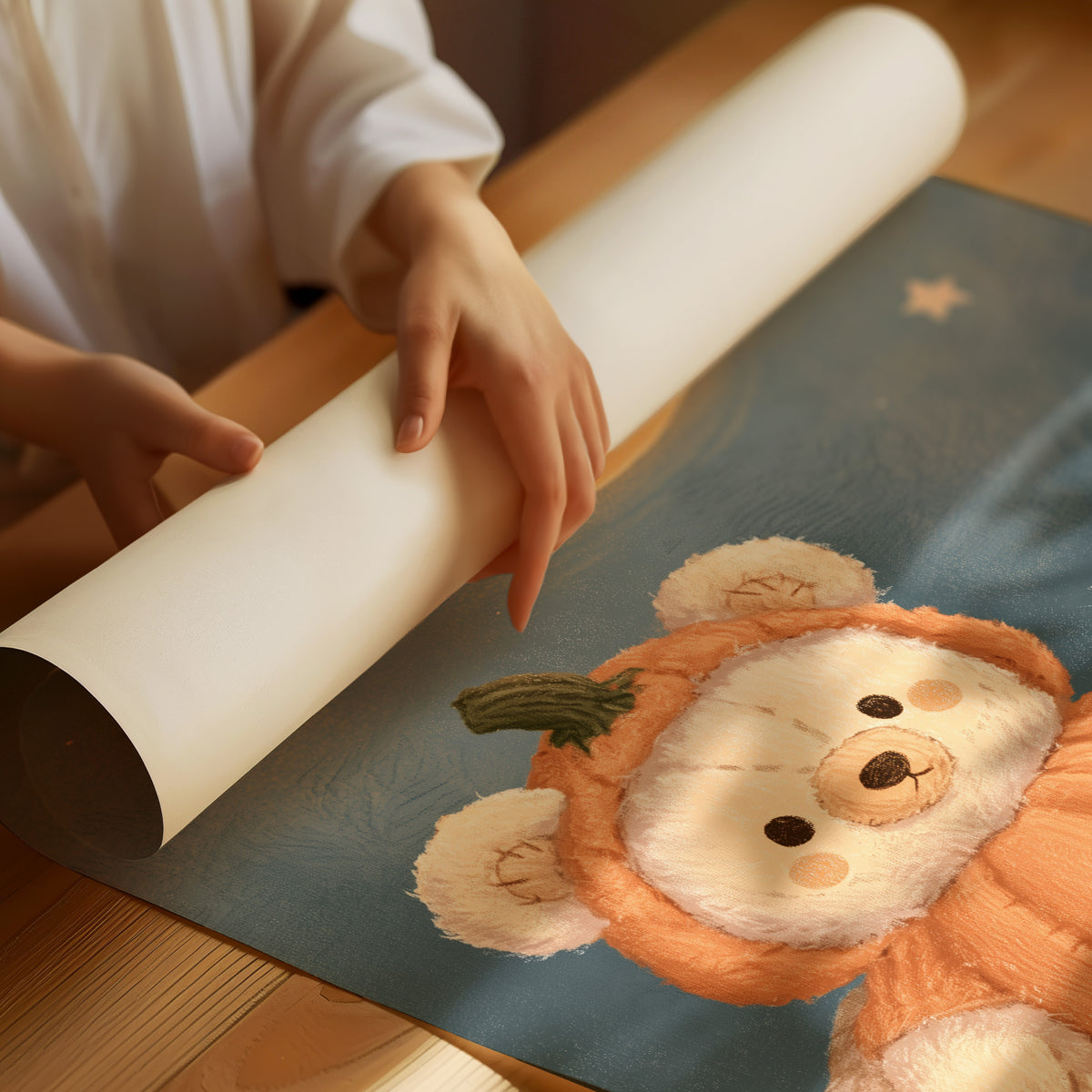 Cozy Bear Ghost Plushie Duo
