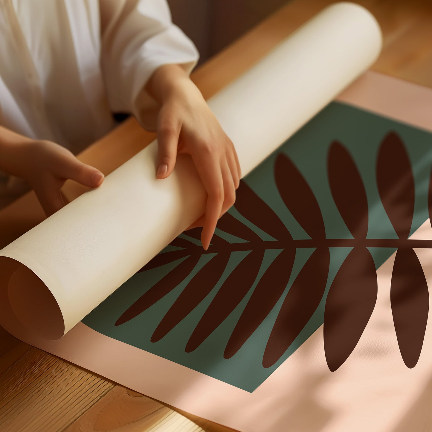 Foliage Dances Against Soft Canvas