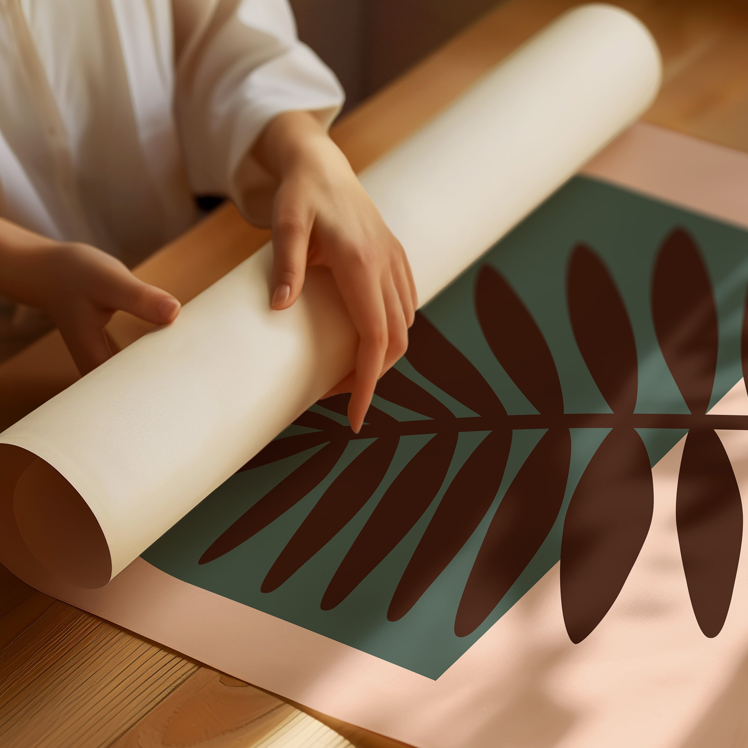 Foliage Dances Against Soft Canvas