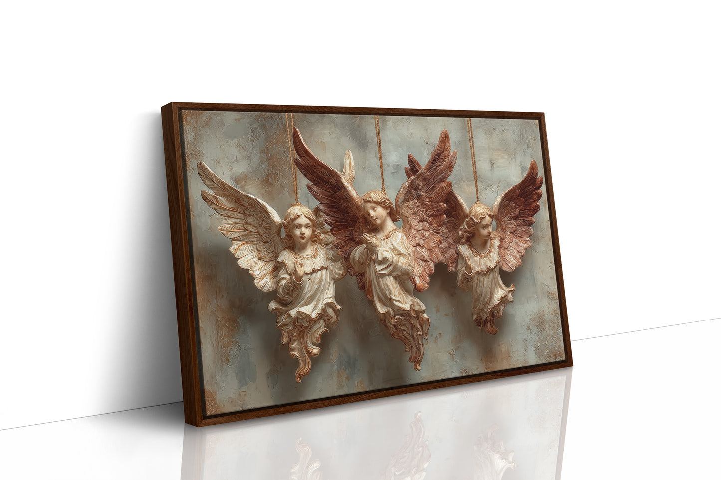 Three Carved Angels on Strings