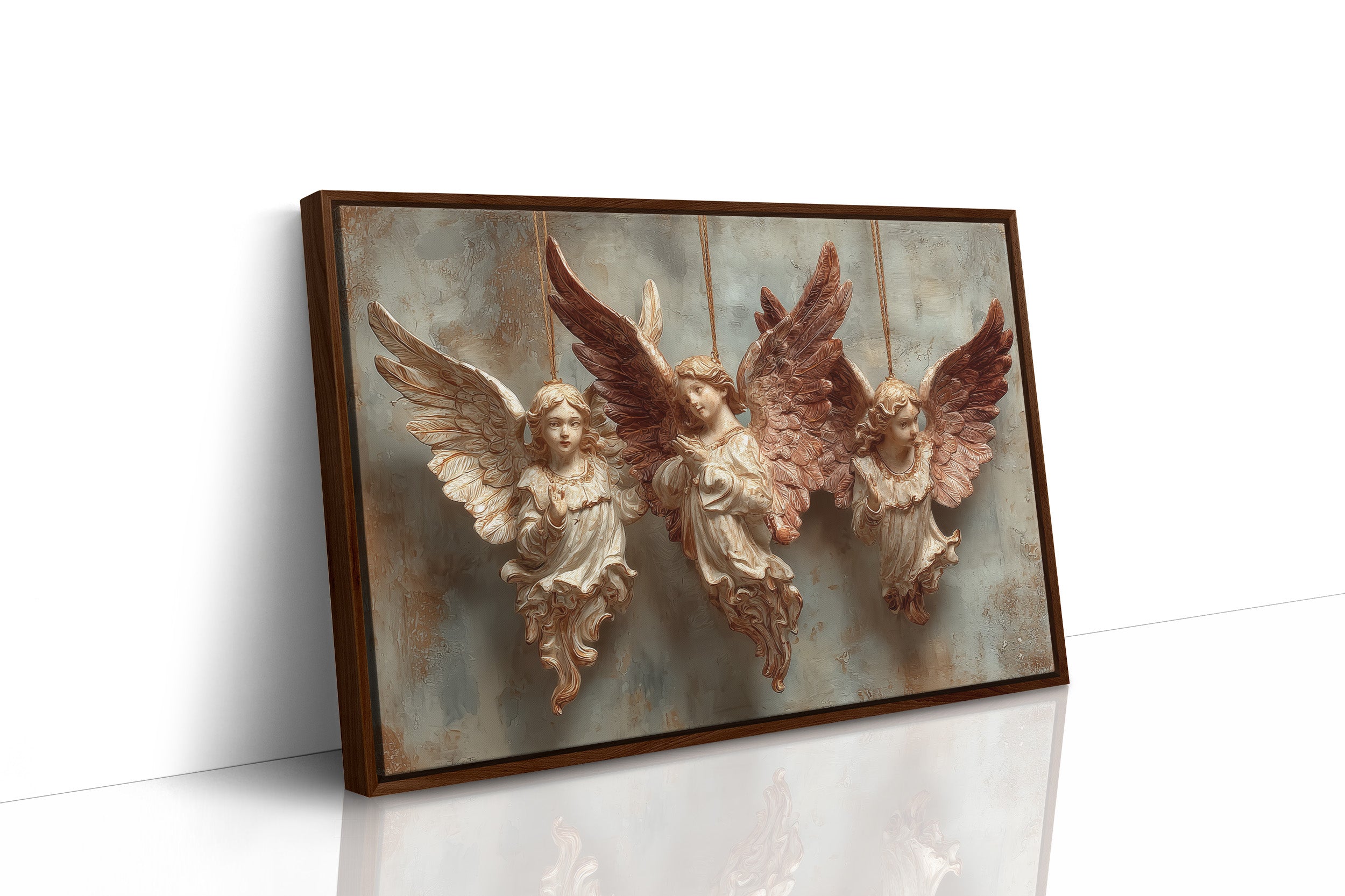 Three Carved Angels on Strings