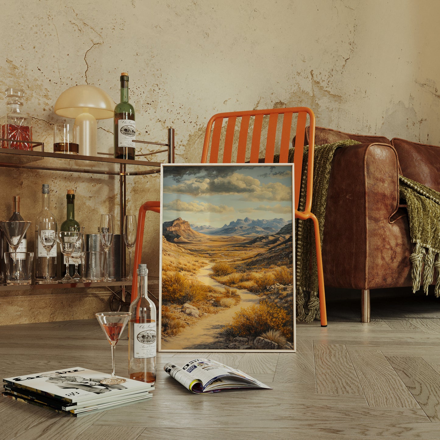 Winding Trail Through Golden Desert