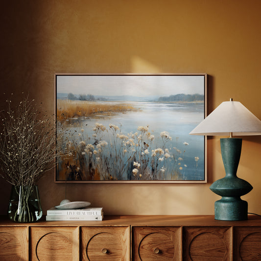 Winter Wildflowers Rest By Lake