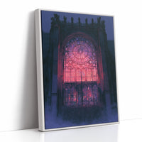 Rose Window Aglow at Midnight