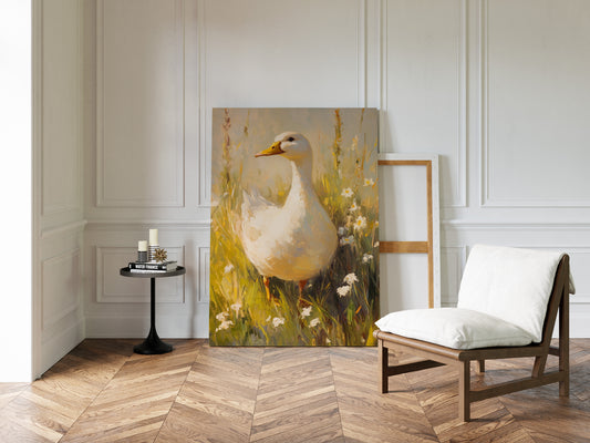 A Duck's Day Among Wildflowers