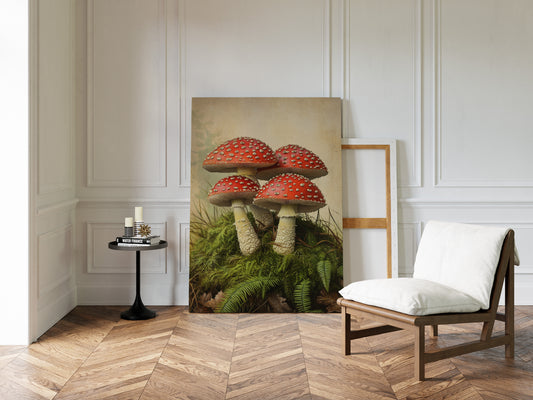 Crimson Mushrooms Emerge
