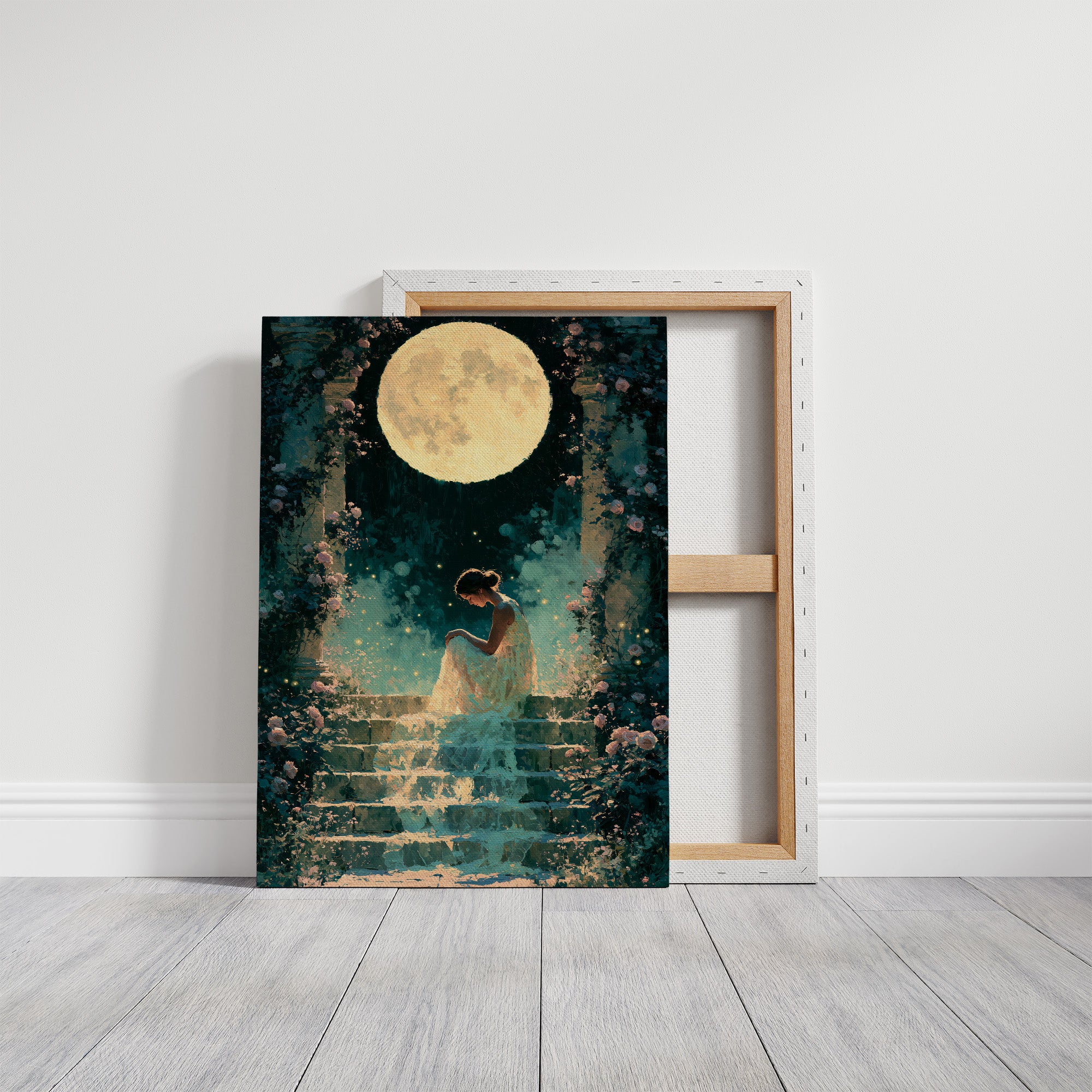 Moonlit Rose Garden Steps