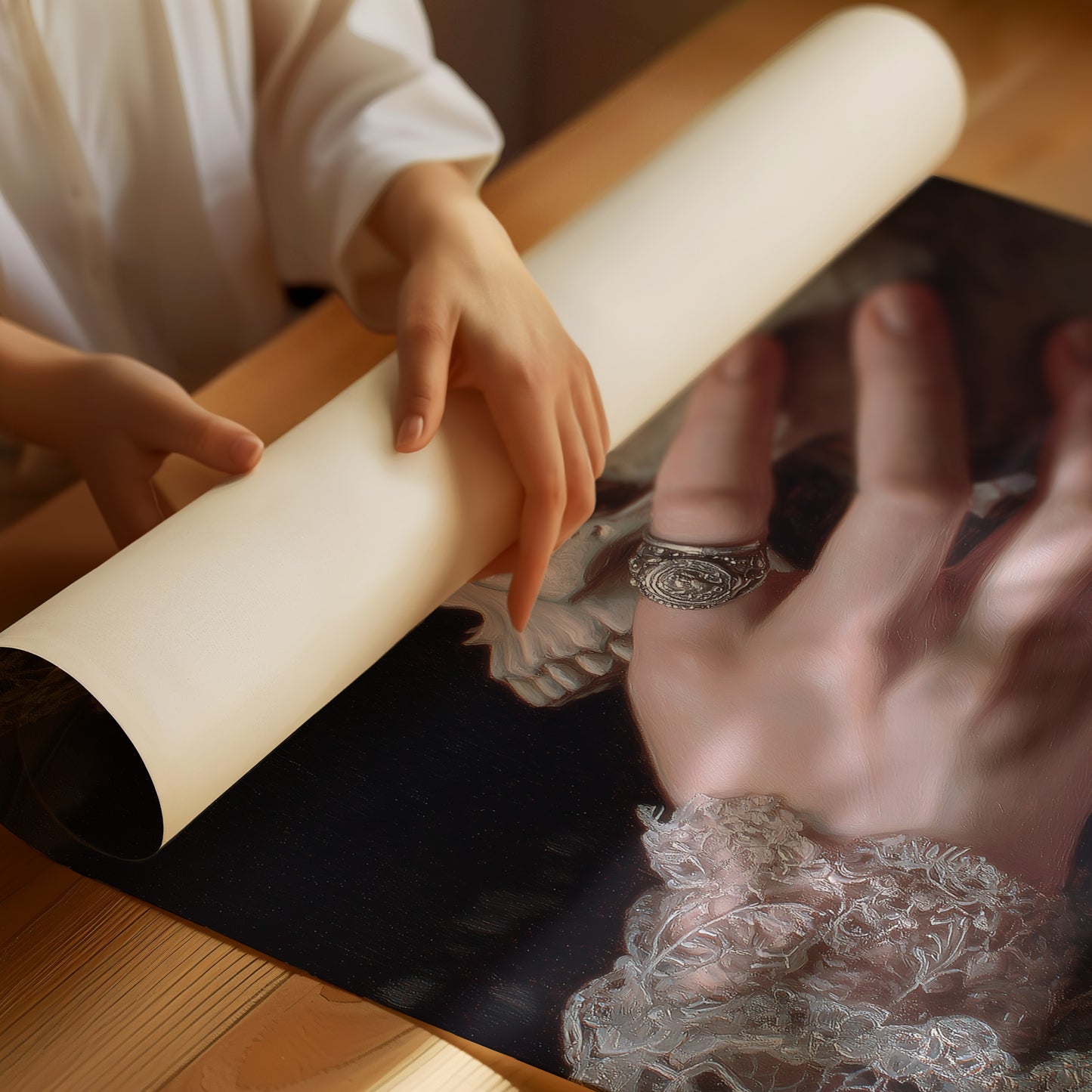 Lace Cuffs Hold Mortality Close