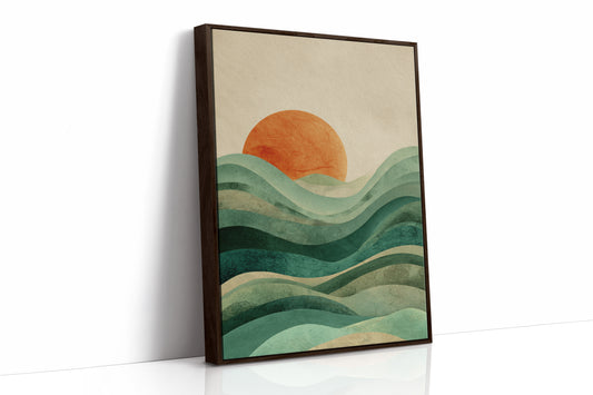 Waves Cradle the Setting Sun