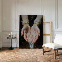 Glistening Moments Between Fingers