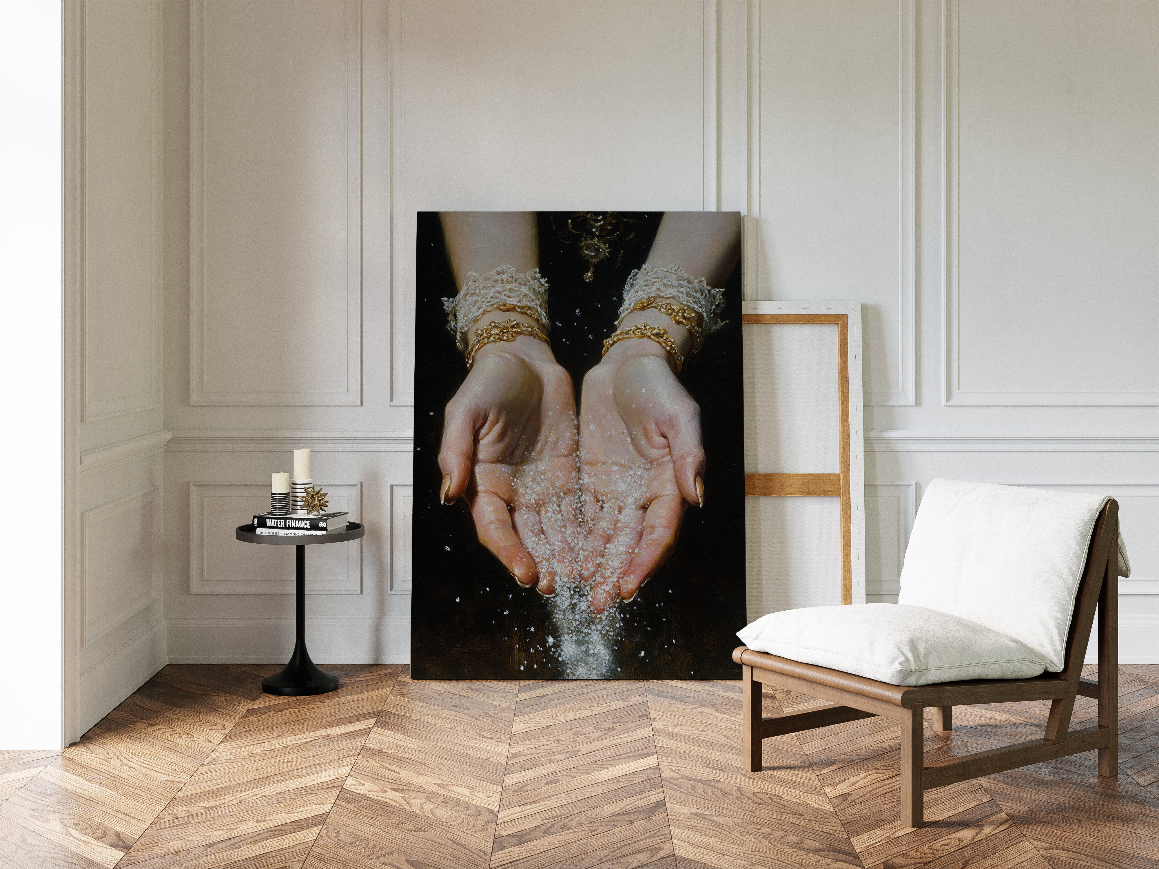 Glistening Moments Between Fingers